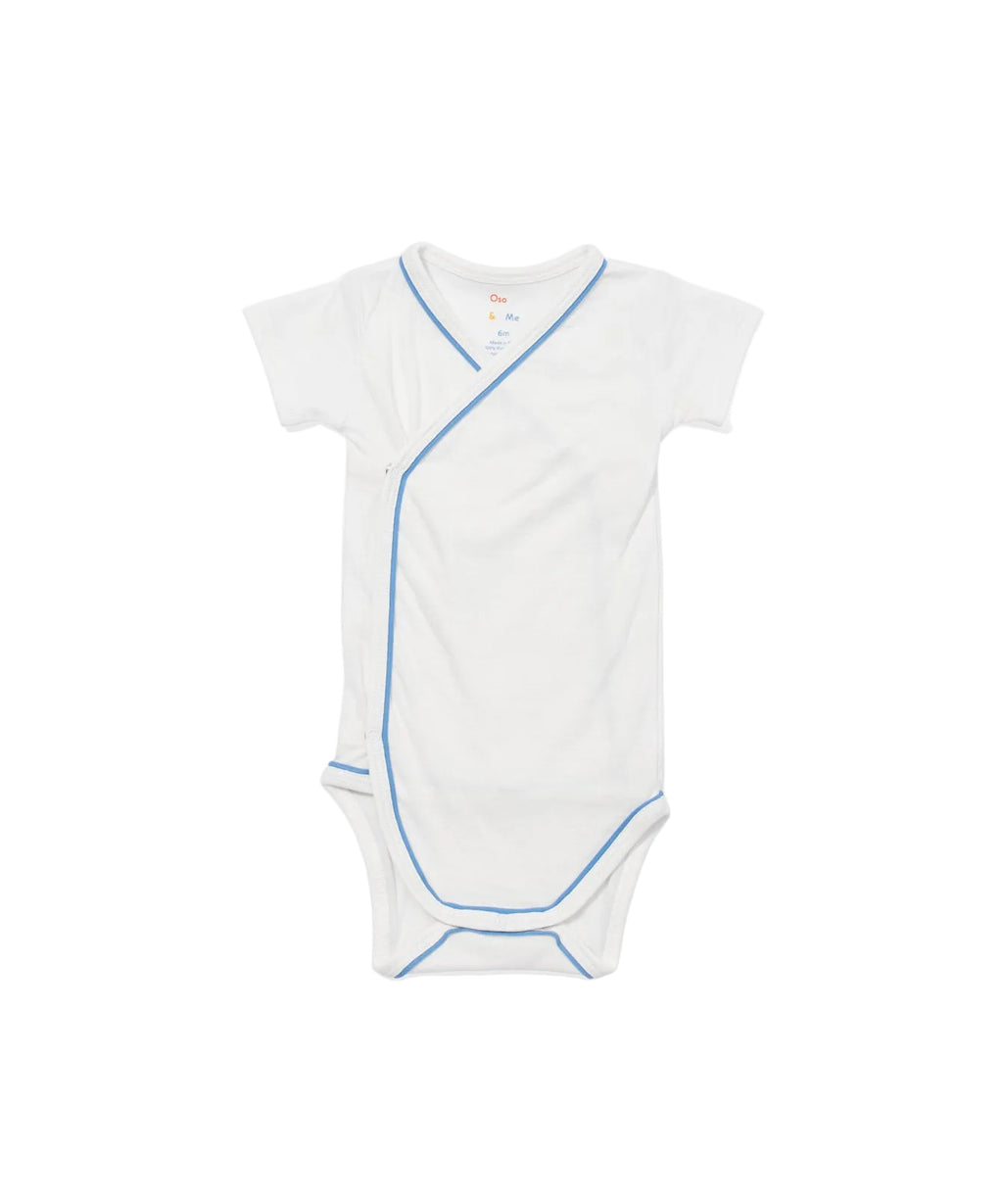 Crossbody Short Sleeve One-piece in Blue Piping
