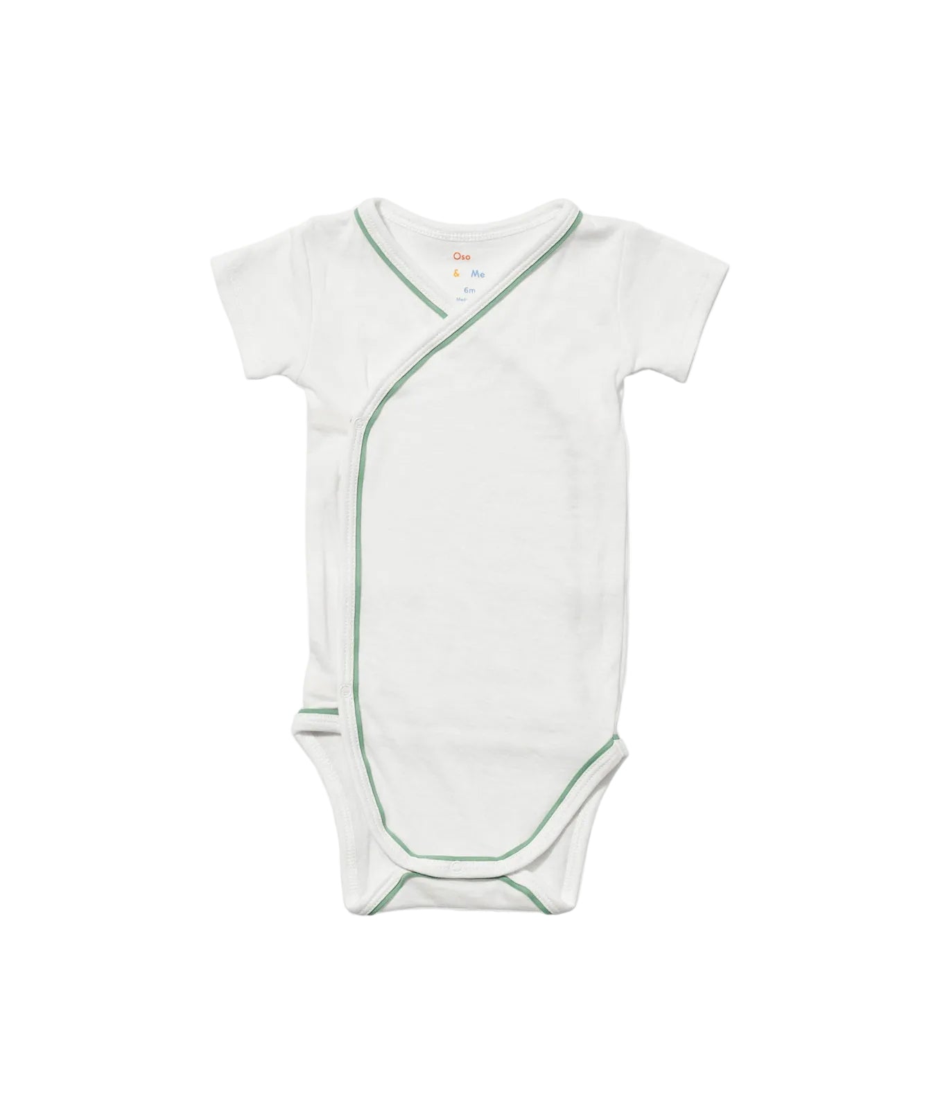 Crossbody Short Sleeve One-piece in Seafoam Piping