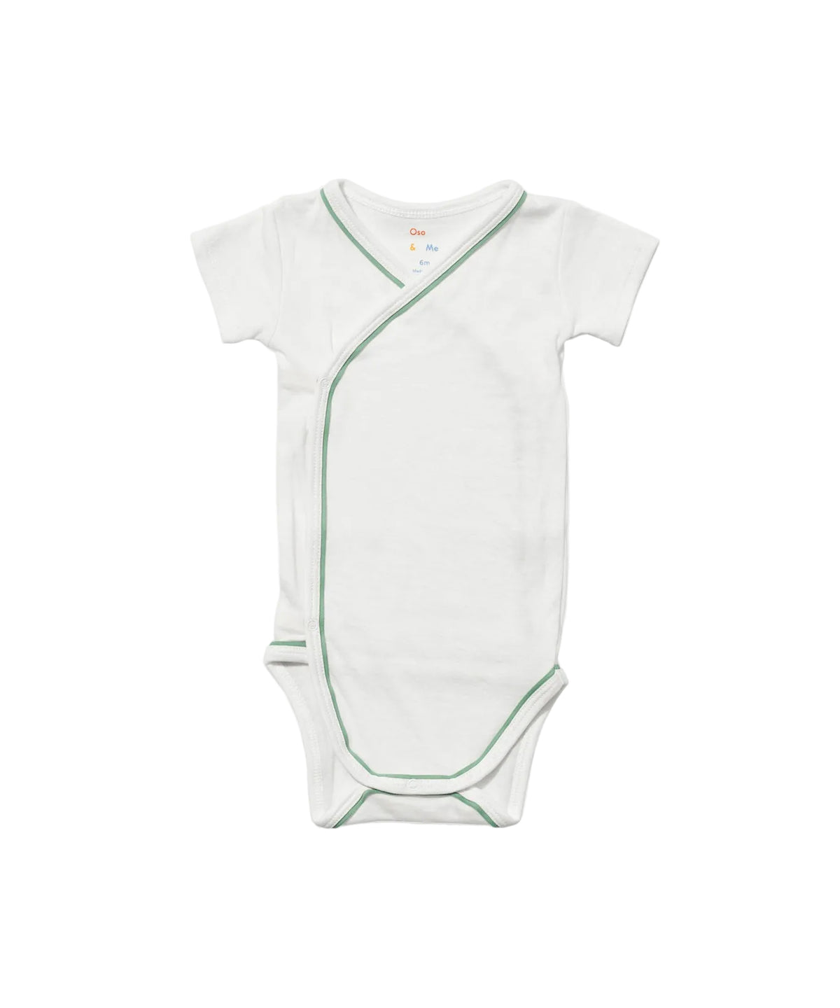 Crossbody Short Sleeve One-piece in Seafoam Piping