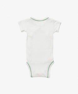 Crossbody Short Sleeve One-piece in Seafoam Piping