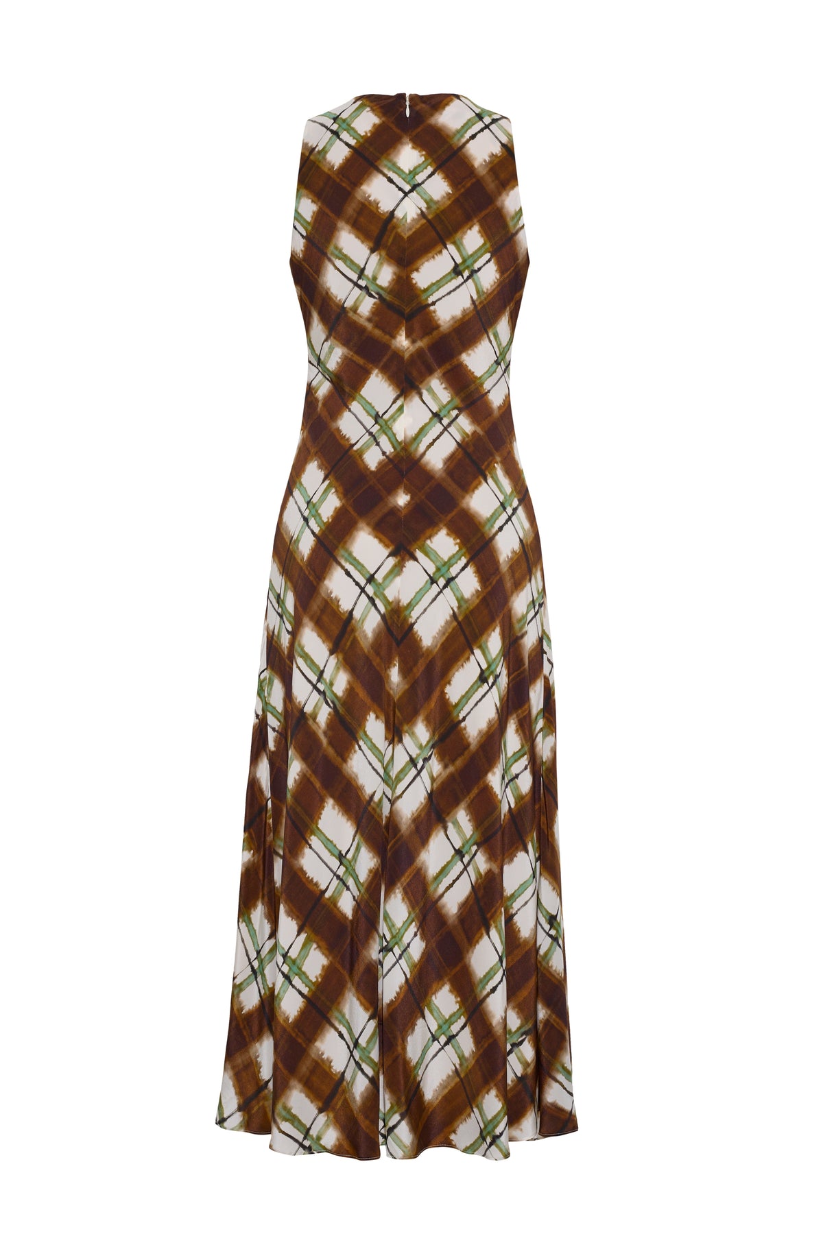 Crystal Midi Dress in Painted Plaid Brown