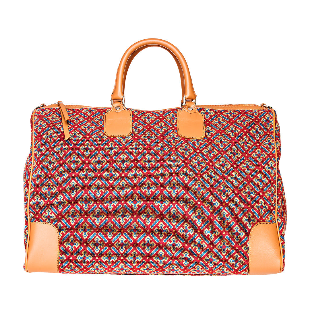 Cuenca Red Needlepoint Weekender