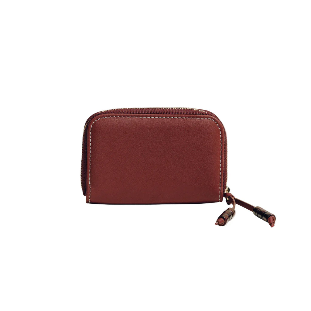 The Small Zip Wallet in Deep Red
