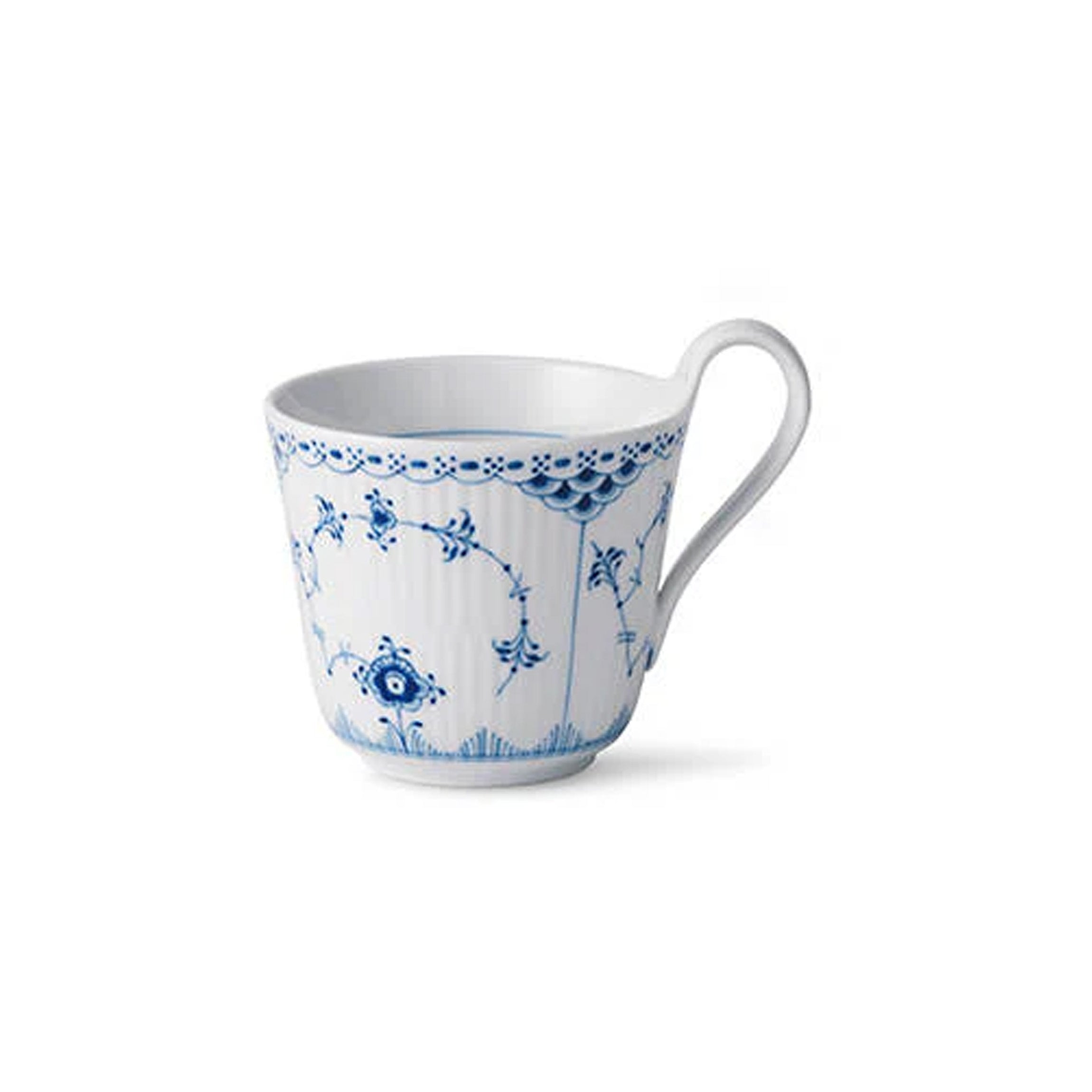 Blue Fluted Half Lace High Handle Cup, 11.2 oz