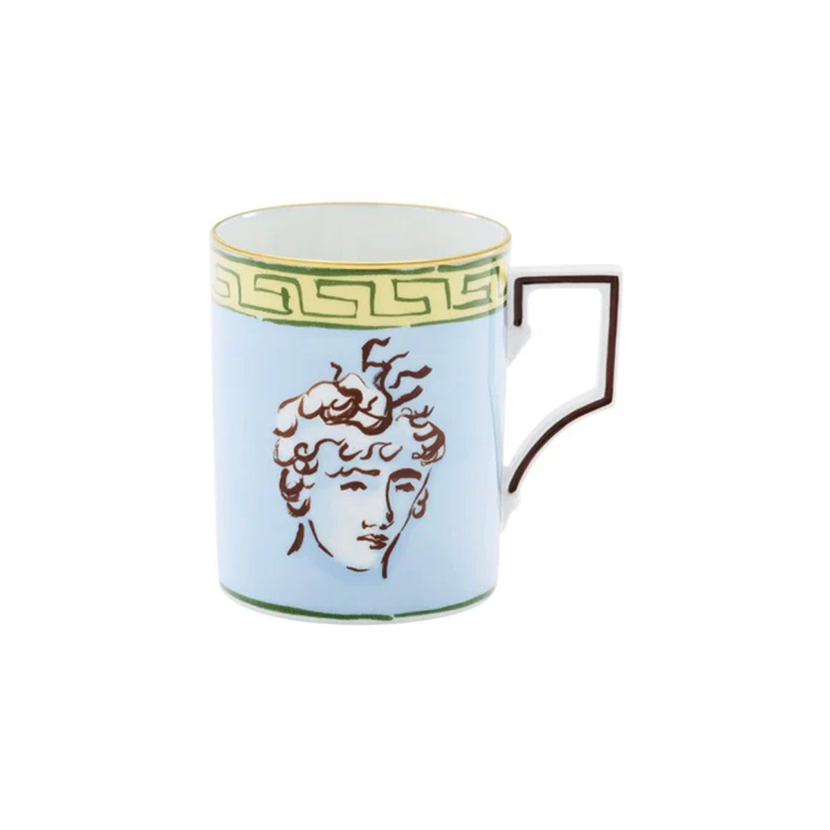 Ill Viaggio Di Nettuno Luna Mug in Light Blue & Yellow