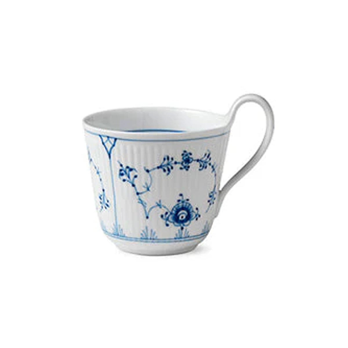Blue Fluted Plain High Handle Mug 11 Oz