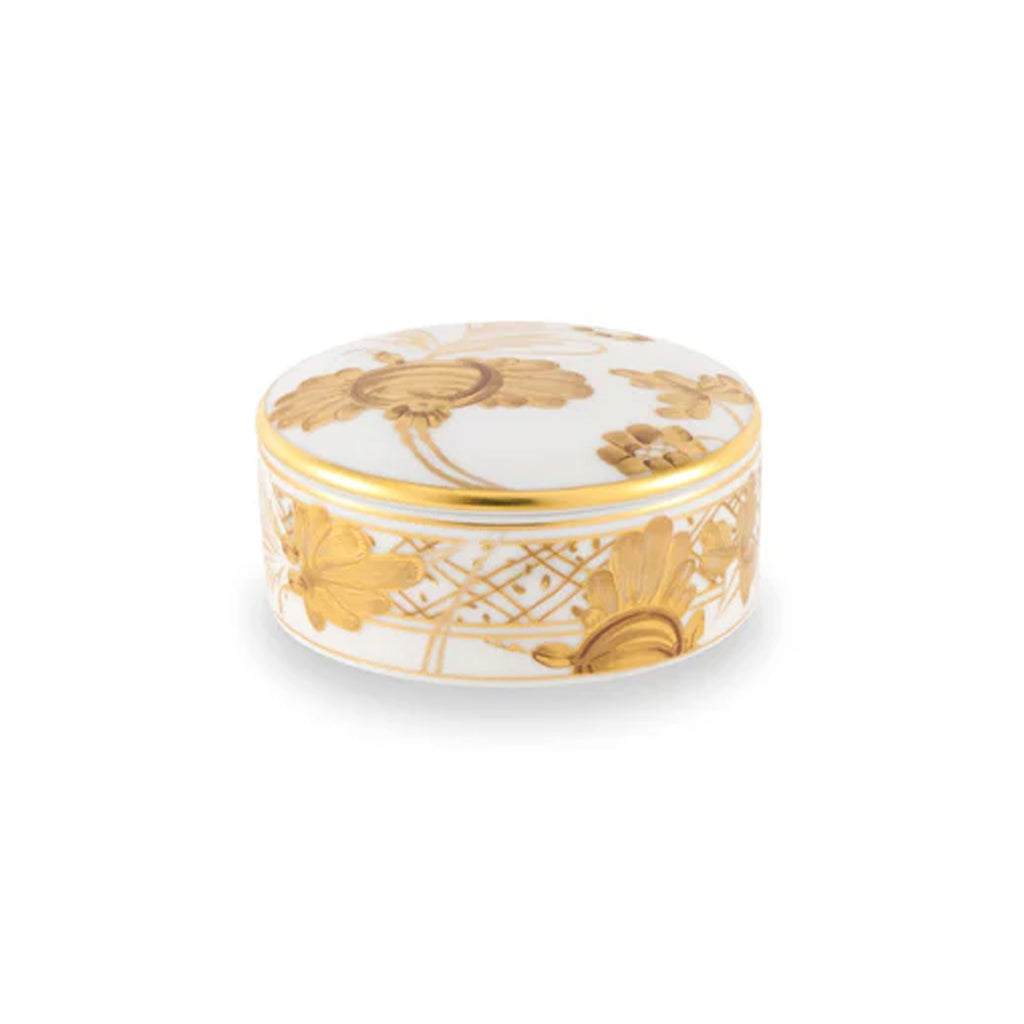 Small Round Box with Lid in Aurum