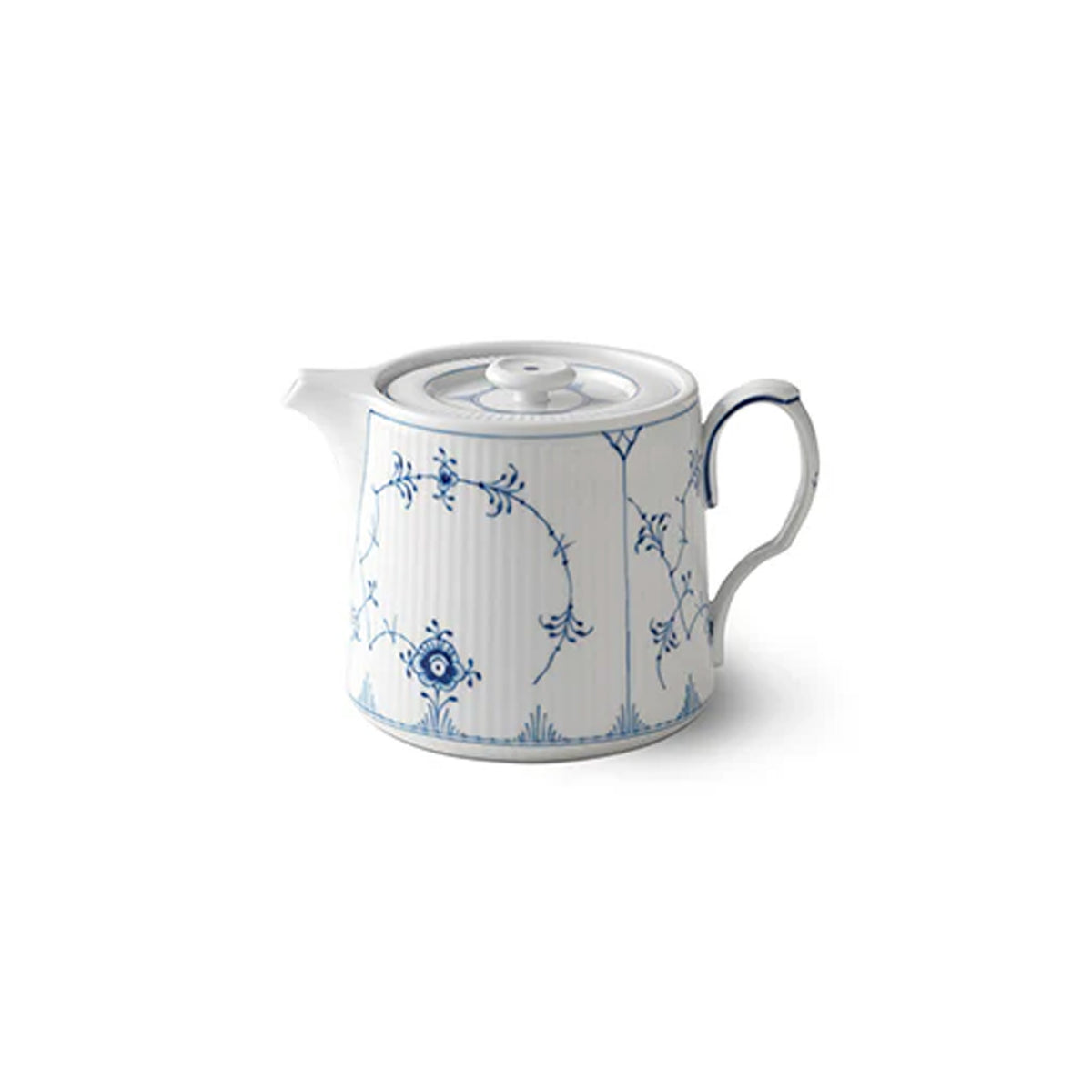 Blue Fluted Plain Teapot 25 Oz