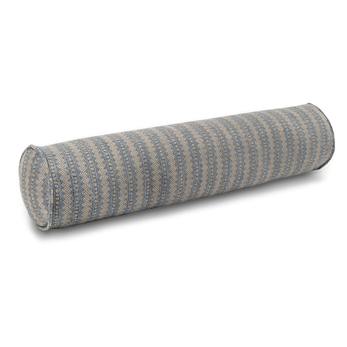 Petite Kitezh Weave Large Bolster Cushion in Delft Blue