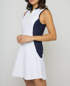 Zip Front Dress in Navy