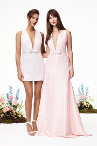 The Gigi Gown in Pink & White
