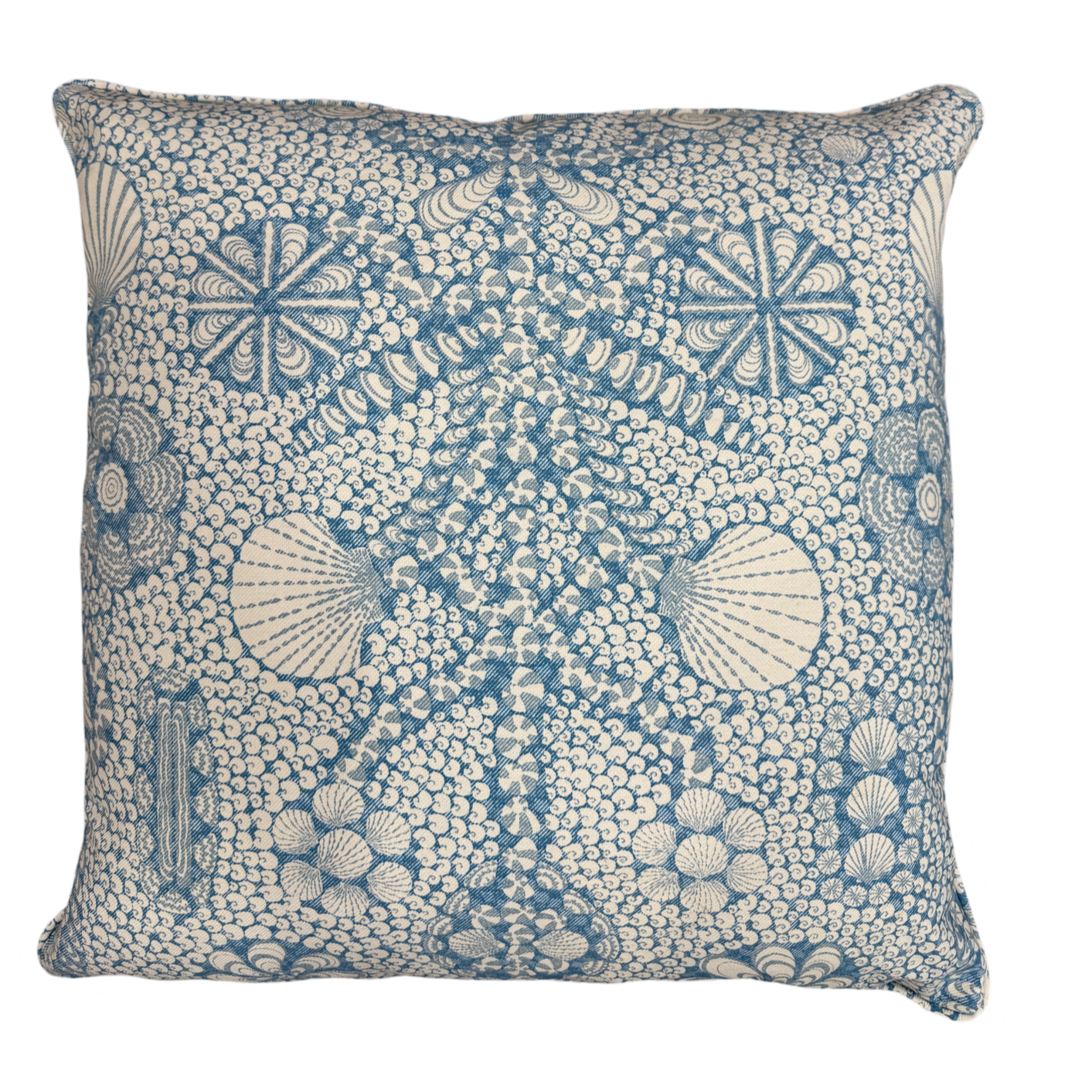 Contribution to Shell Grotto Blue Pillow Cover