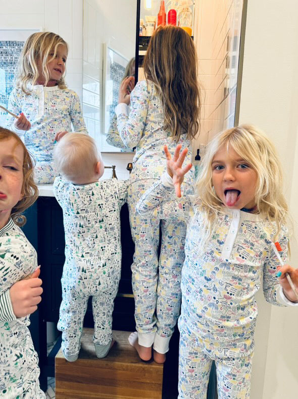 Hanukkah Two-Piece Kids Henley Pajamas