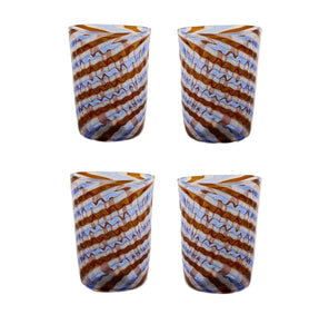 Crafted Murano Glass in Blue, Set of 4