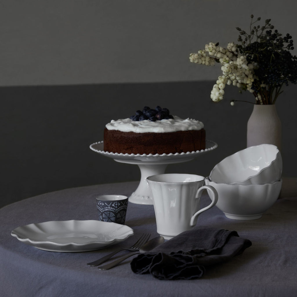 Rosa Collection Salad Plates in White, Set of 6