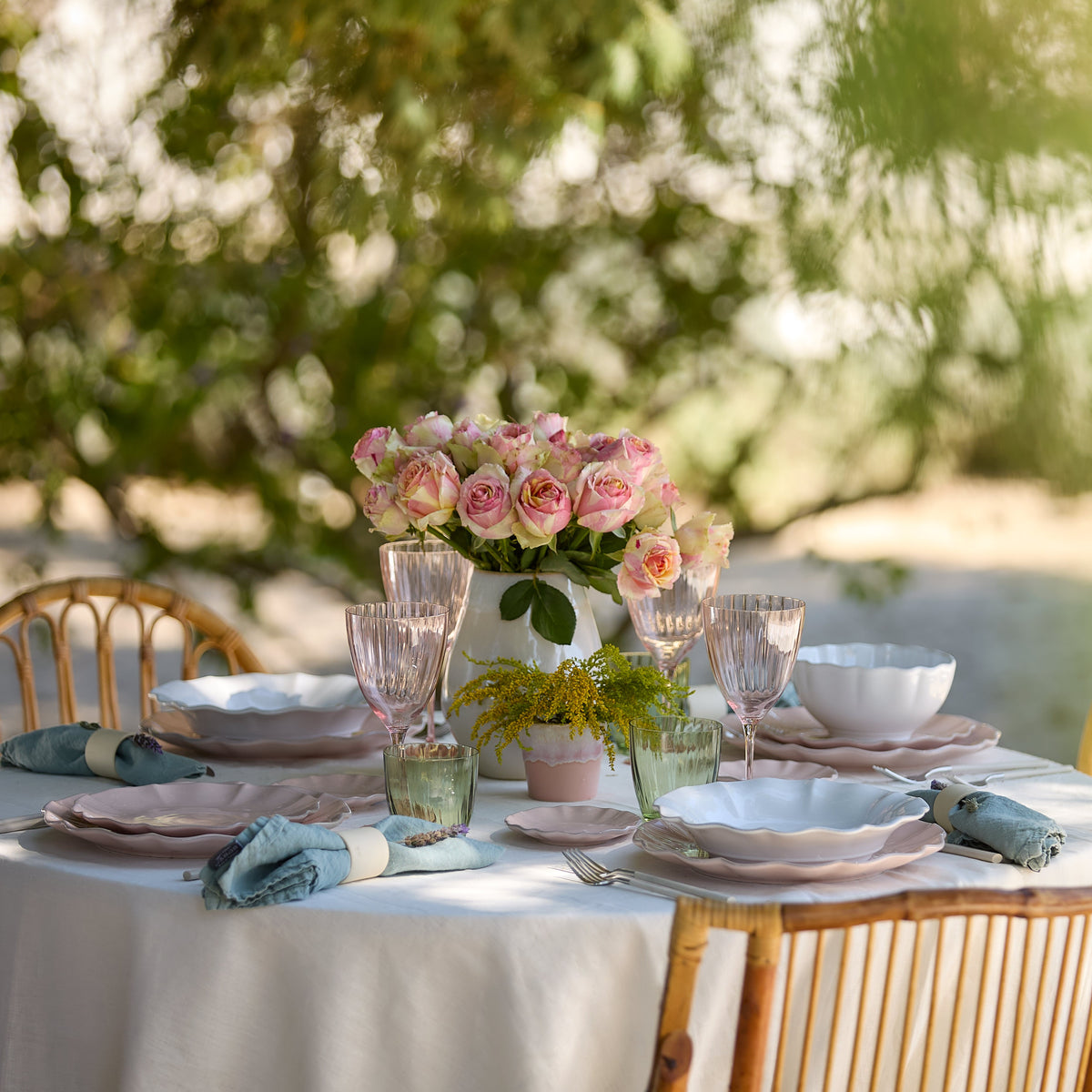 Rosa Collection Pasta Bowls in Rosé, Set of 6
