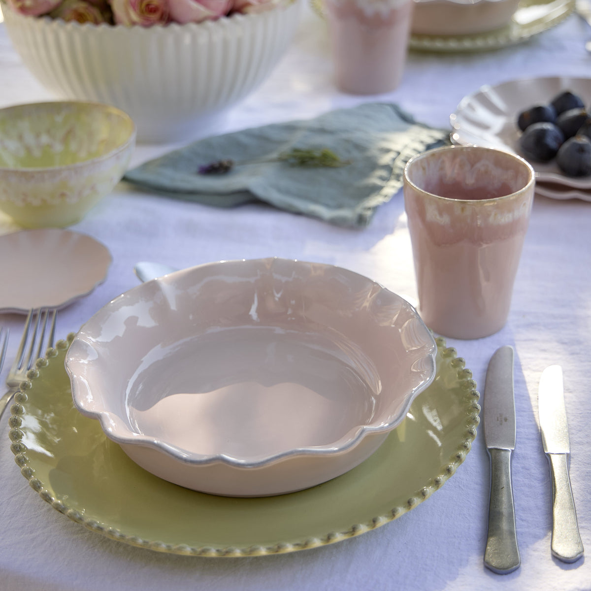 Rosa Collection Pasta Bowls in Rosé, Set of 6