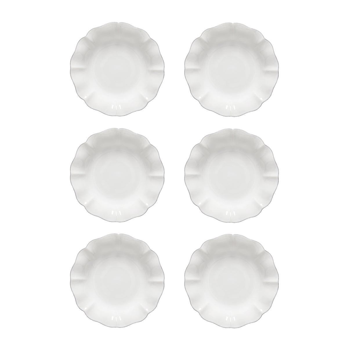 Rosa Collection Pasta Plates in White, Set of 6
