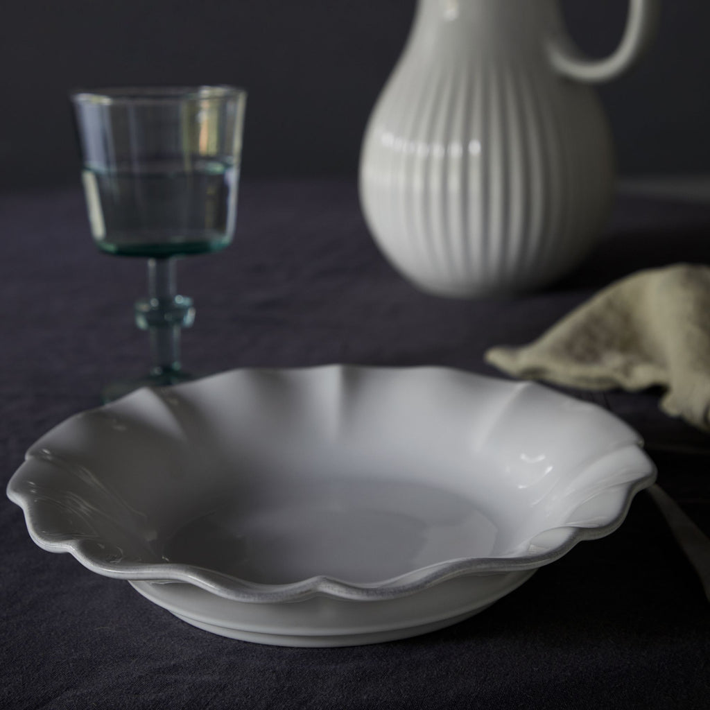 Rosa Collection Pasta Plates in White, Set of 6