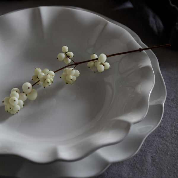 Rosa Collection Pasta Plates in White, Set of 6
