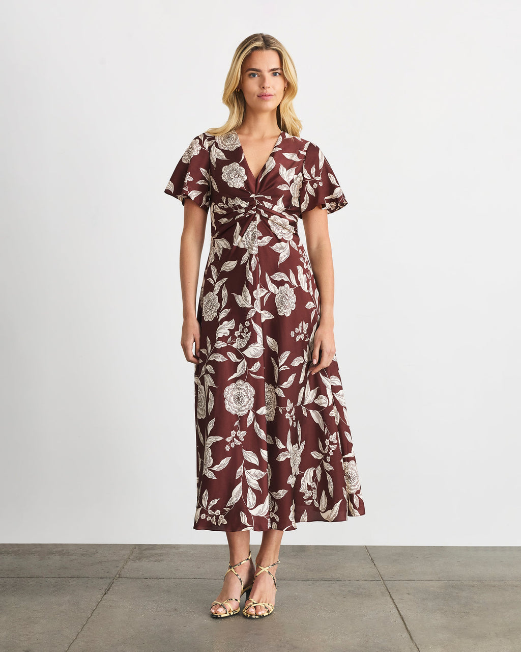 Daphne Dress in Deep Redwood Multi