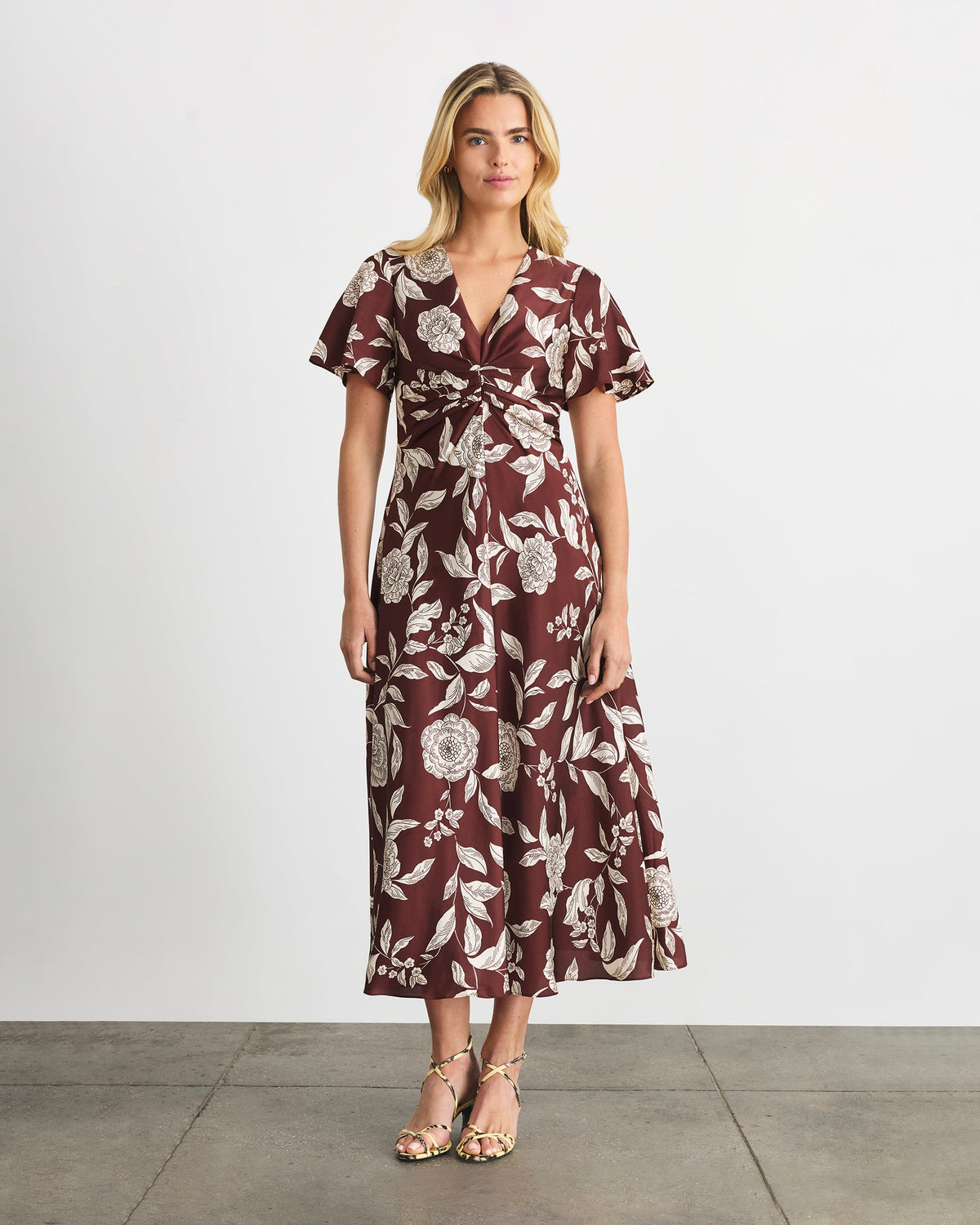 Daphne Dress in Deep Redwood Multi