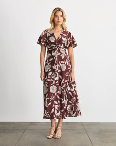 Daphne Dress in Deep Redwood Multi