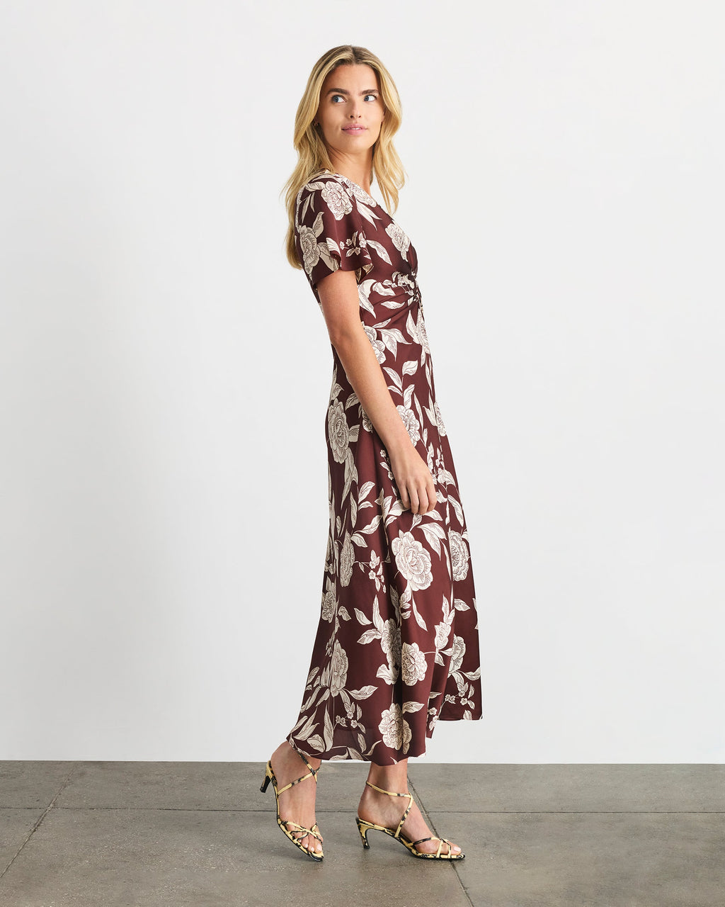 Daphne Dress in Deep Redwood Multi