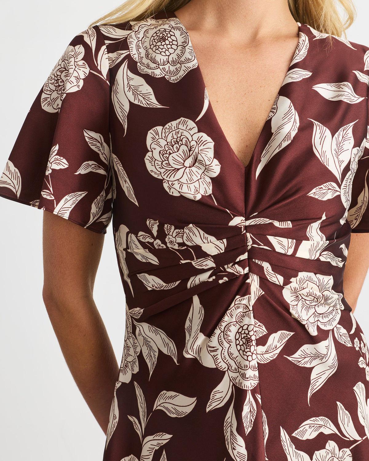 Daphne Dress in Deep Redwood Multi