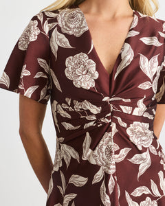Daphne Dress in Deep Redwood Multi