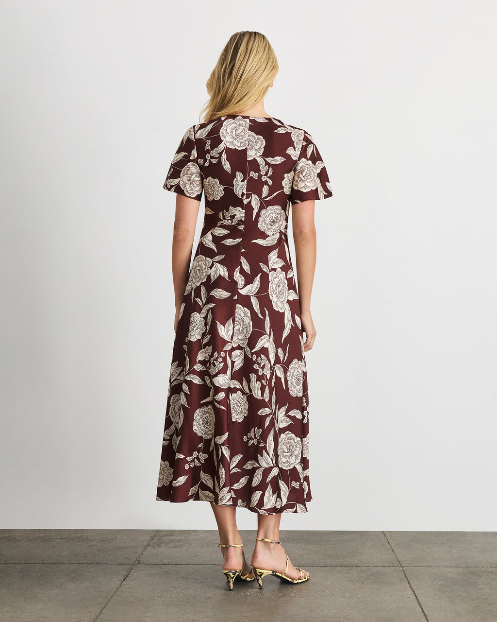 Daphne Dress in Deep Redwood Multi