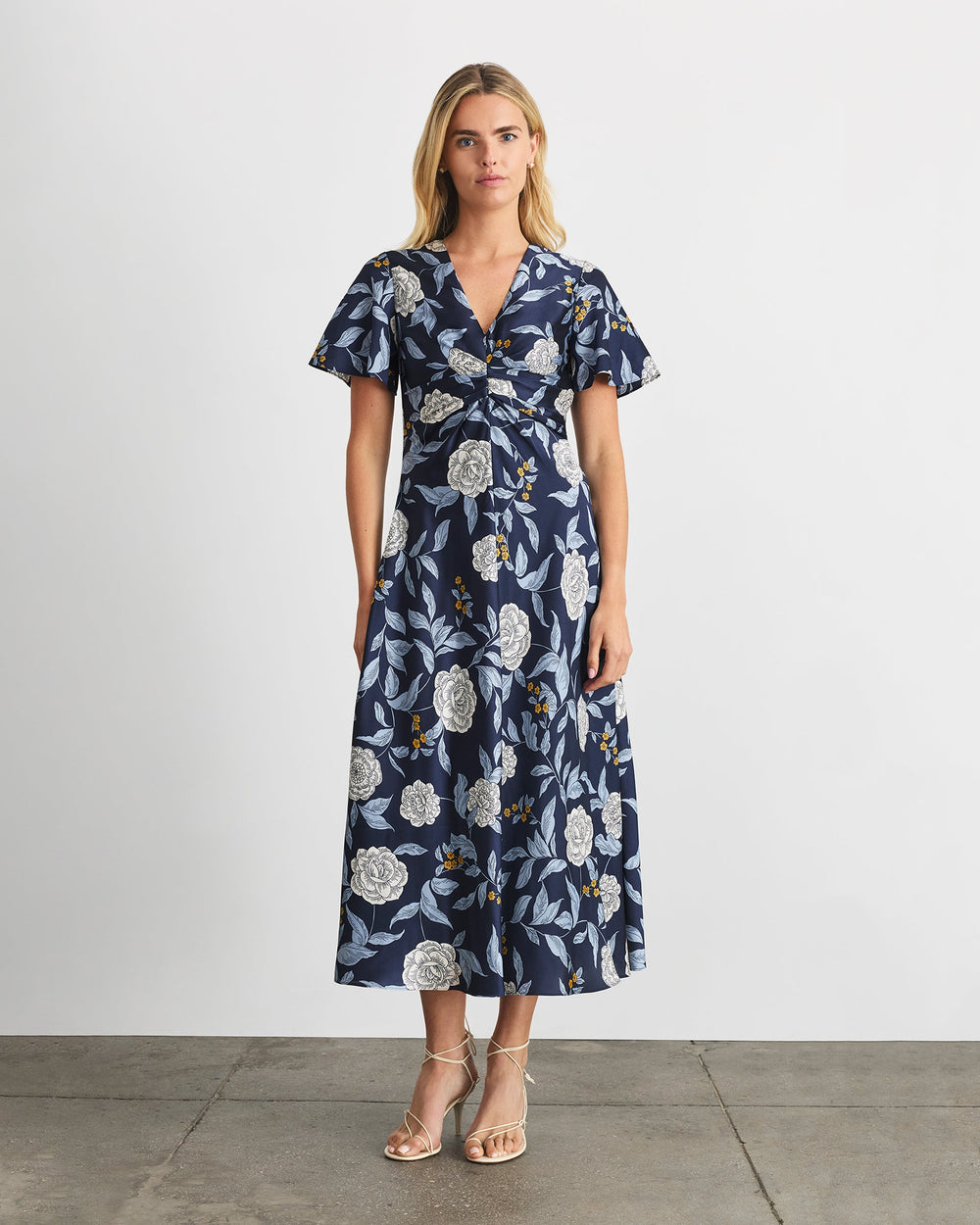 Daphne Dress in Maritime Blue Multi Floral