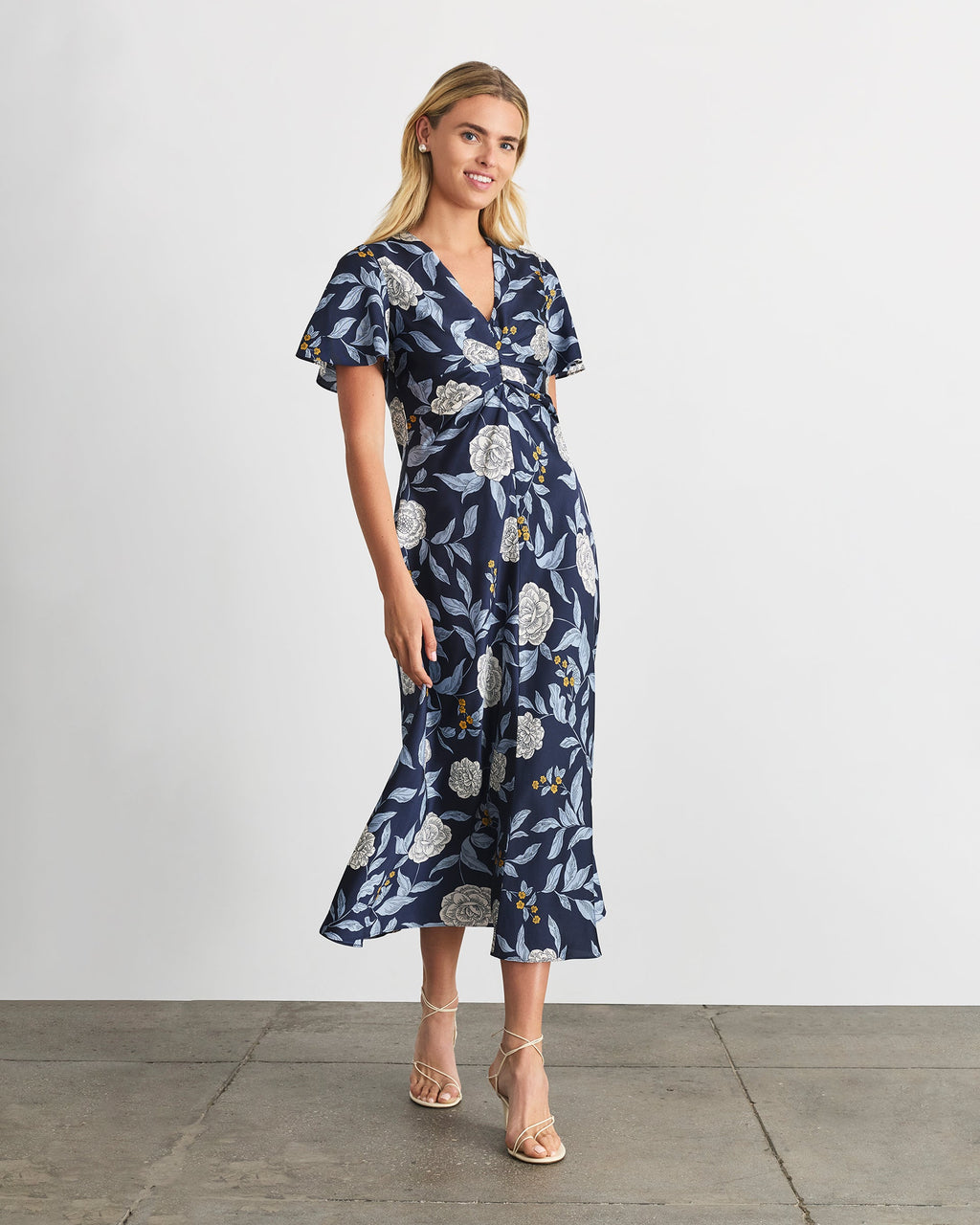 Daphne Dress in Maritime Blue Multi Floral