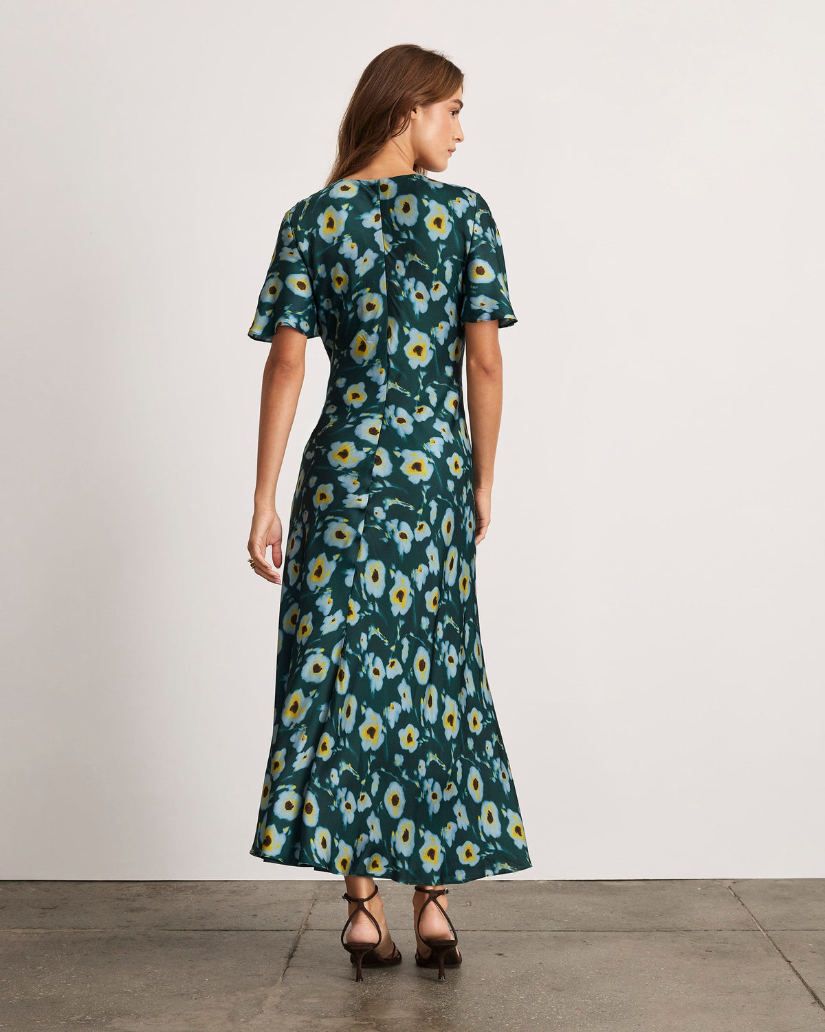 Daphne Dress in Emerald Multi