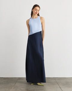 Dasha Dress in Powder Blue & Anthracite