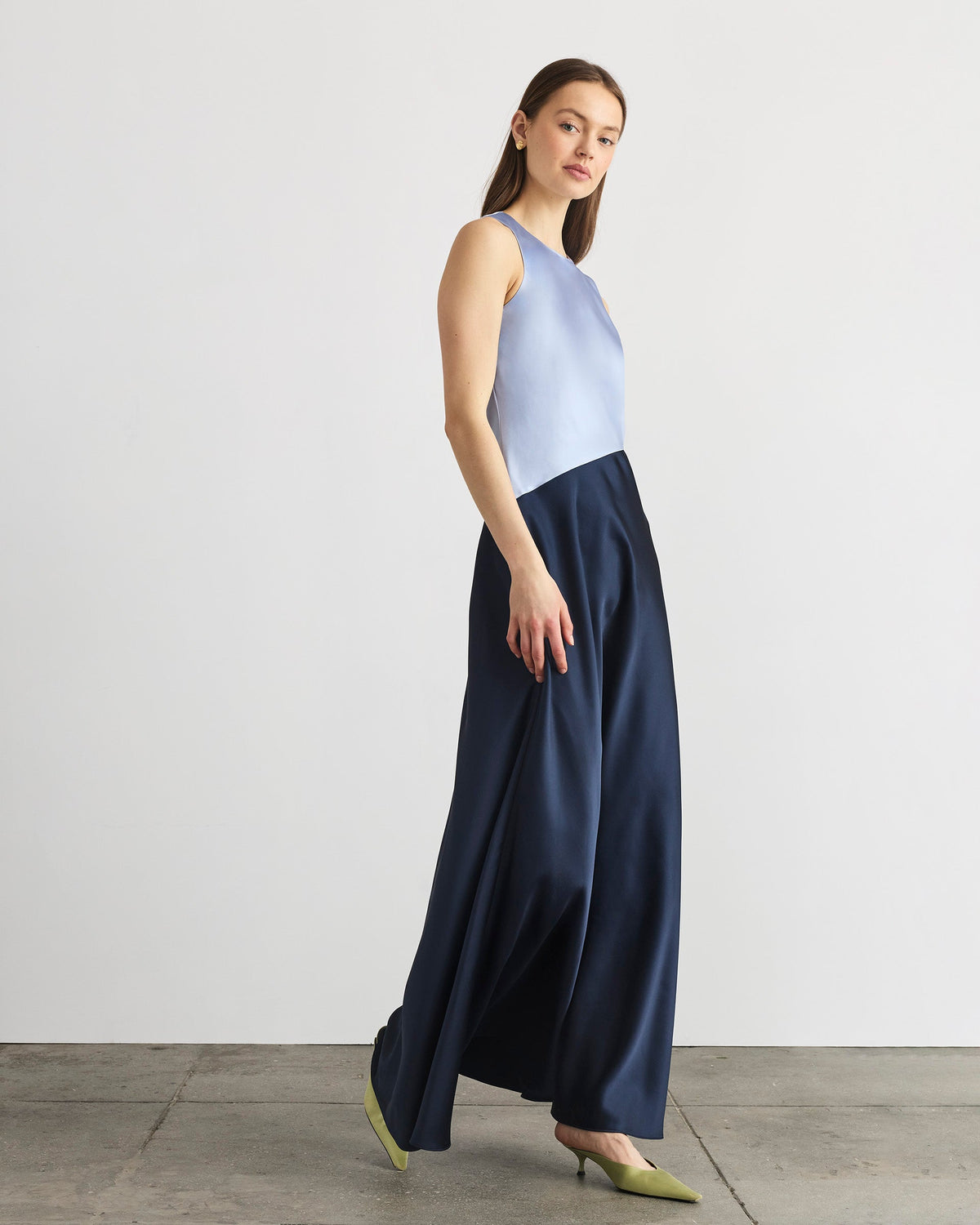Dasha Dress in Powder Blue & Anthracite
