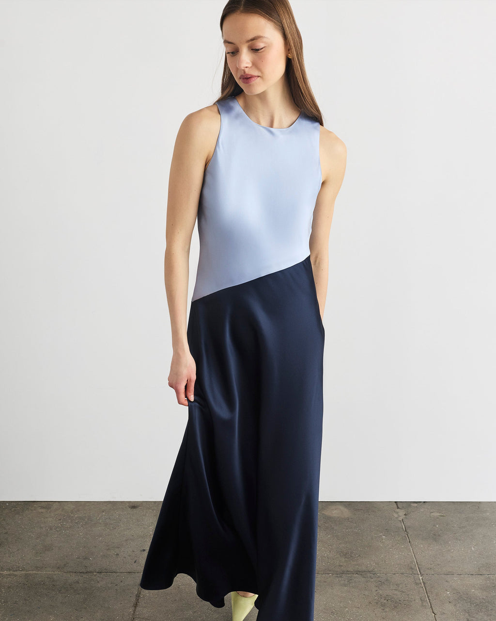 Dasha Dress in Powder Blue & Anthracite