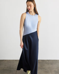Dasha Dress in Powder Blue & Anthracite