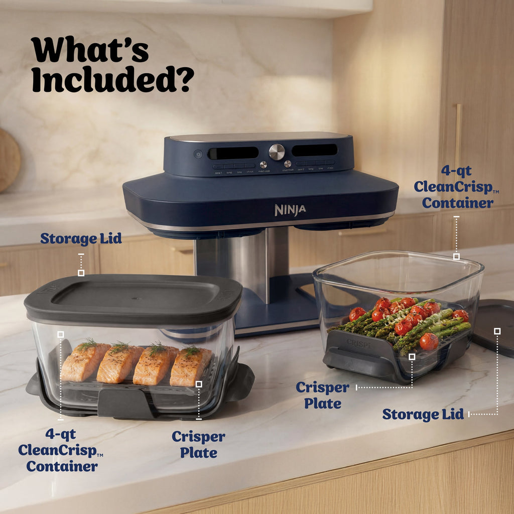 Ninja Crispi DualZone Glass Countertop Air Fryer, Cyberspace
