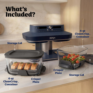 Ninja Crispi DualZone Glass Countertop Air Fryer, Cyberspace