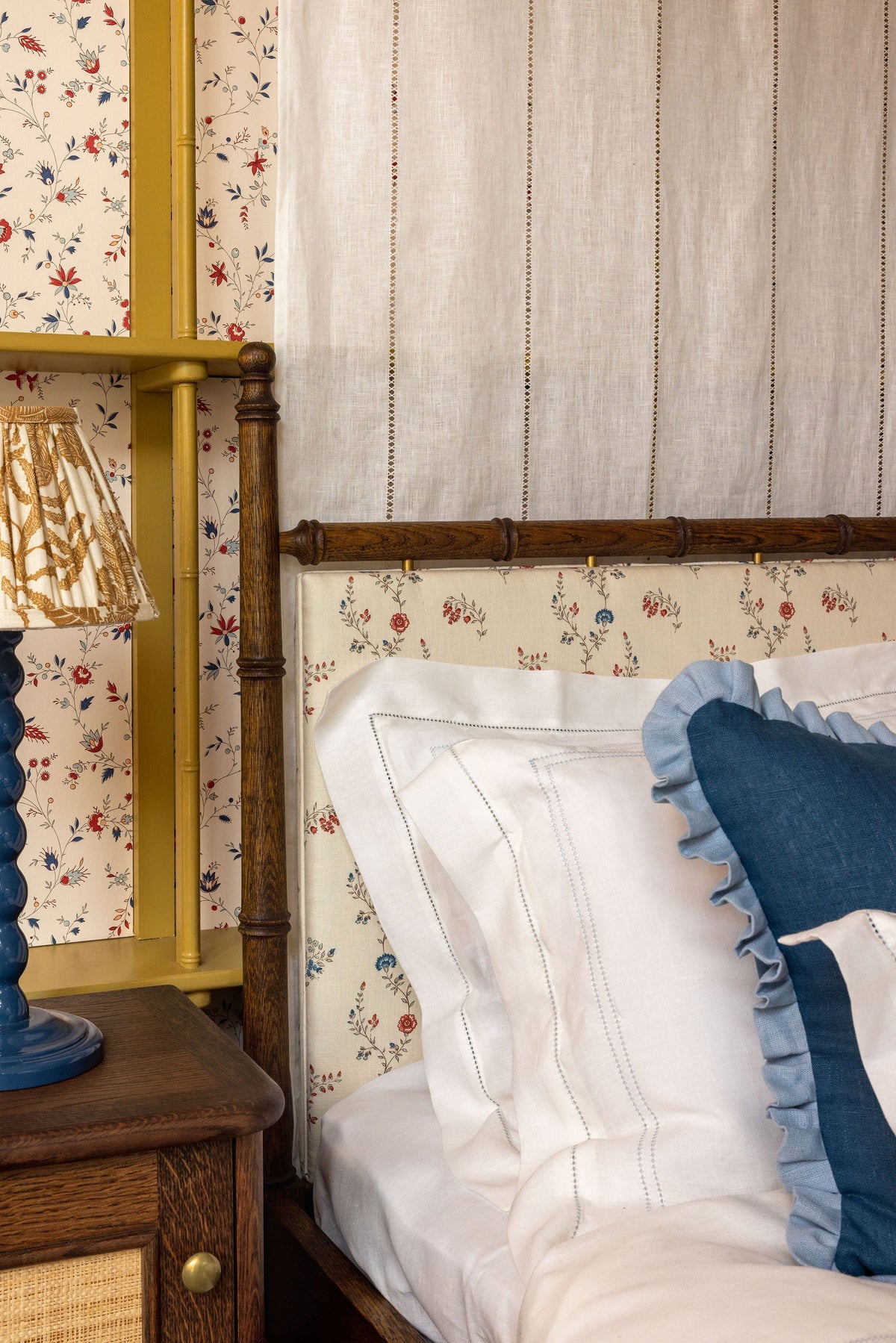 Elizaveta Pillowcase in Chambray Blue Hemstitch