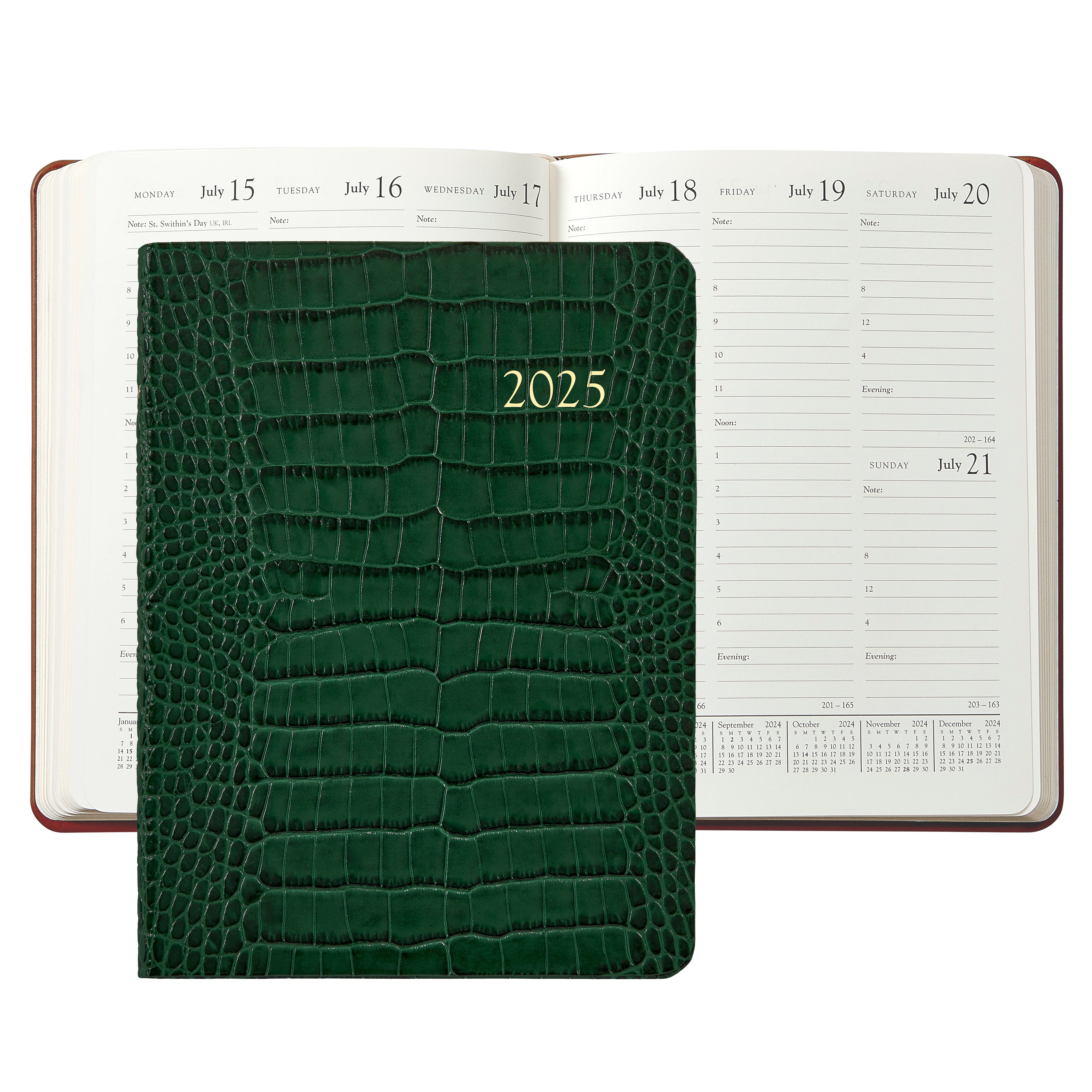 2025 Embossed Crocodile Leather Desk Diary