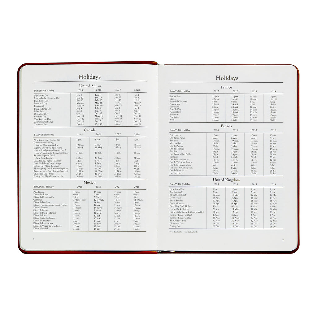 2026 Desk Diary in Beechwood Pebble Grain Leather