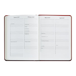 2026 Desk Diary in Bordeaux Leather