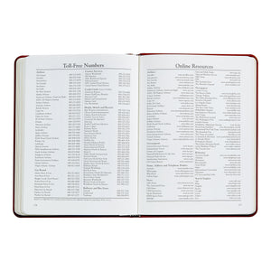 2026 Desk Diary in Wine Pebble Grain Leather