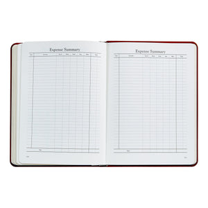 2026 Desk Diary in Wine Pebble Grain Leather