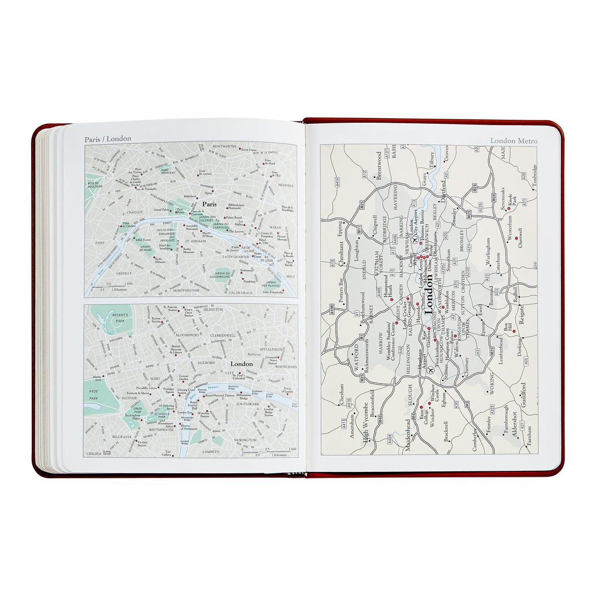 2026 Desk Diary in Wine Pebble Grain Leather
