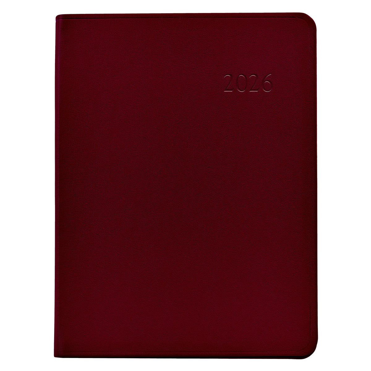 2026 Desk Diary in Bordeaux Leather