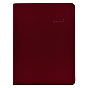 2026 Desk Diary in Bordeaux Leather
