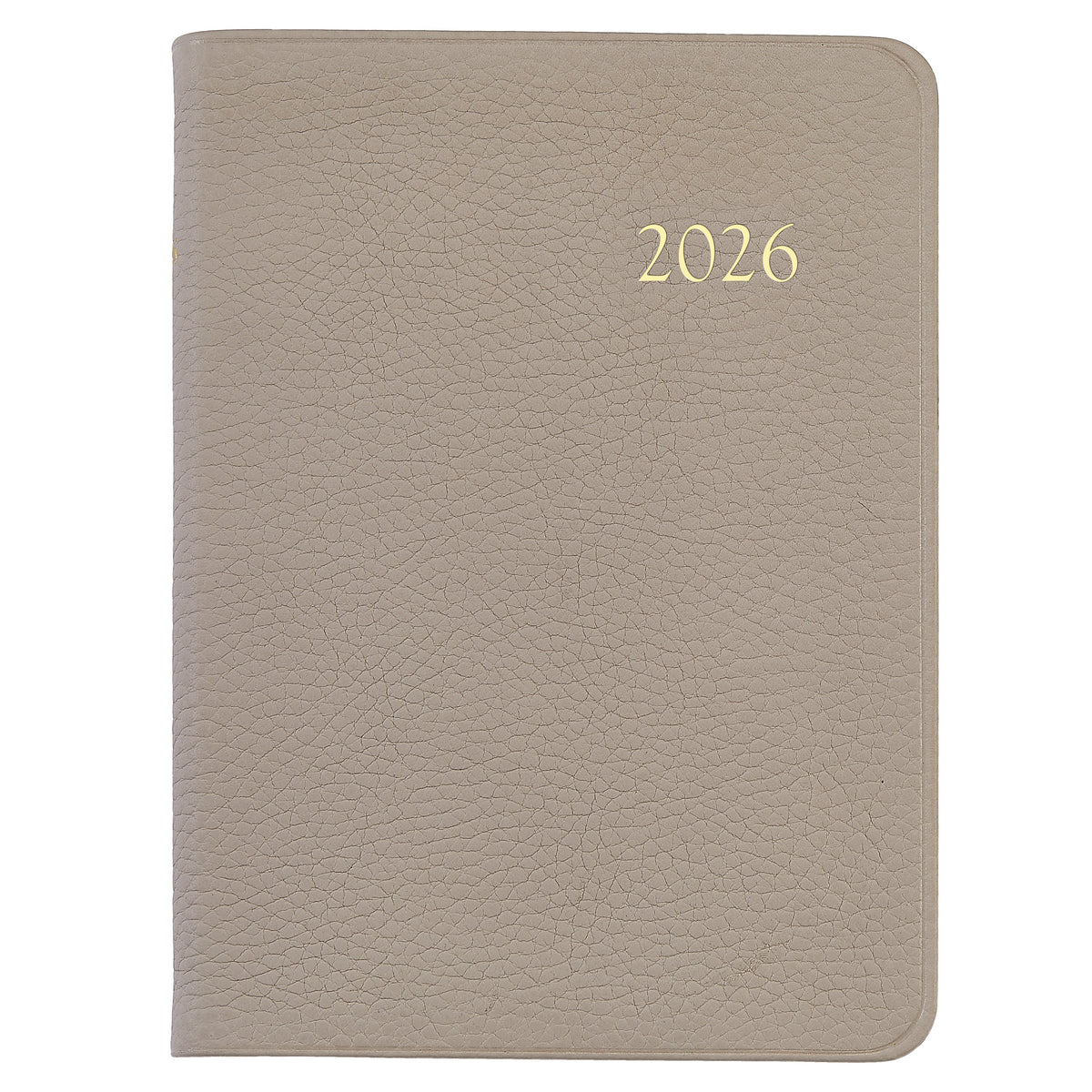 2026 Desk Diary in Beechwood Pebble Grain Leather
